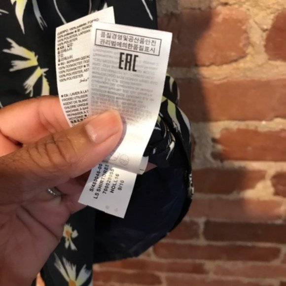 Banana Republic Daisy Print Knee-Length Shirt Dress Medium Mandarin Collar - Picture 5 of 7